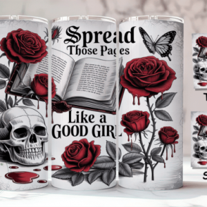 Dark Academia Book Lover 20oz Skinny Tumbler